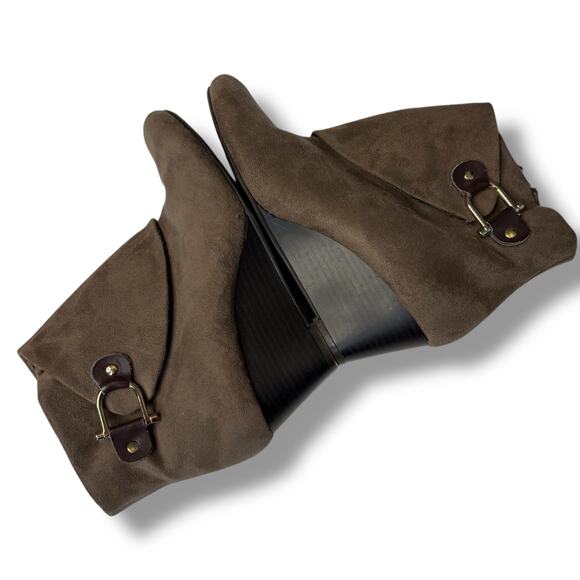 DressBarn Women's Ankle Boots in Taupe Faux Suede Nicole Style - Picture 6 of 8